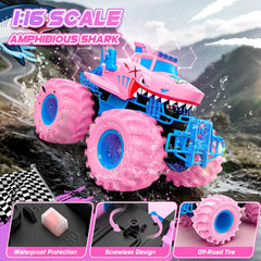 Salazaza Shark RC Car off-road ride demonstrating stability on grass and sand
