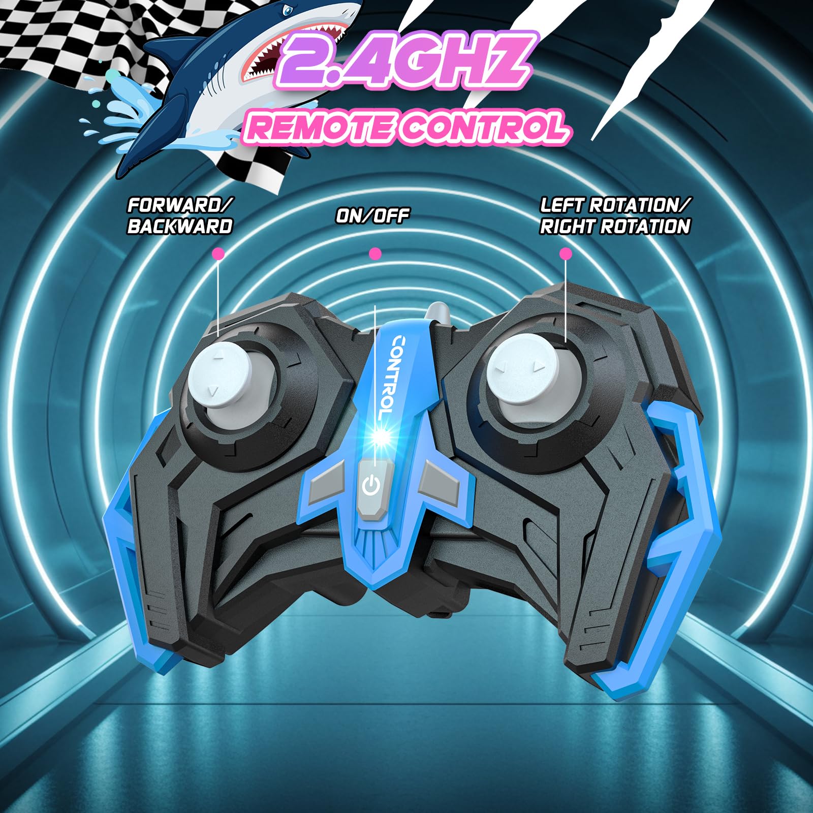 Salazaza Shark RC Car packaging image signaling a bright pink gift