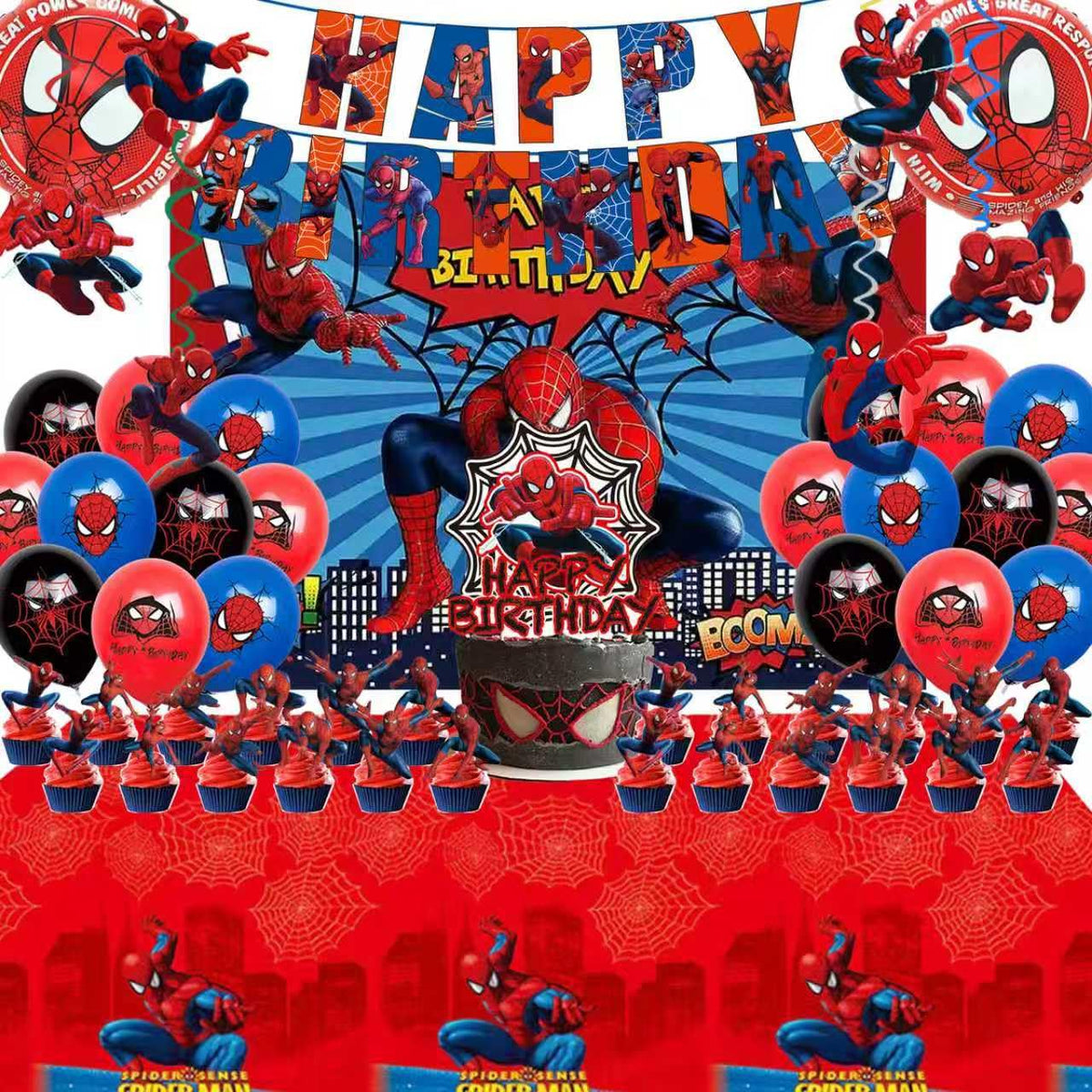 saleix Spidey birthday backdrop for photo-worthy celebrations and party decor