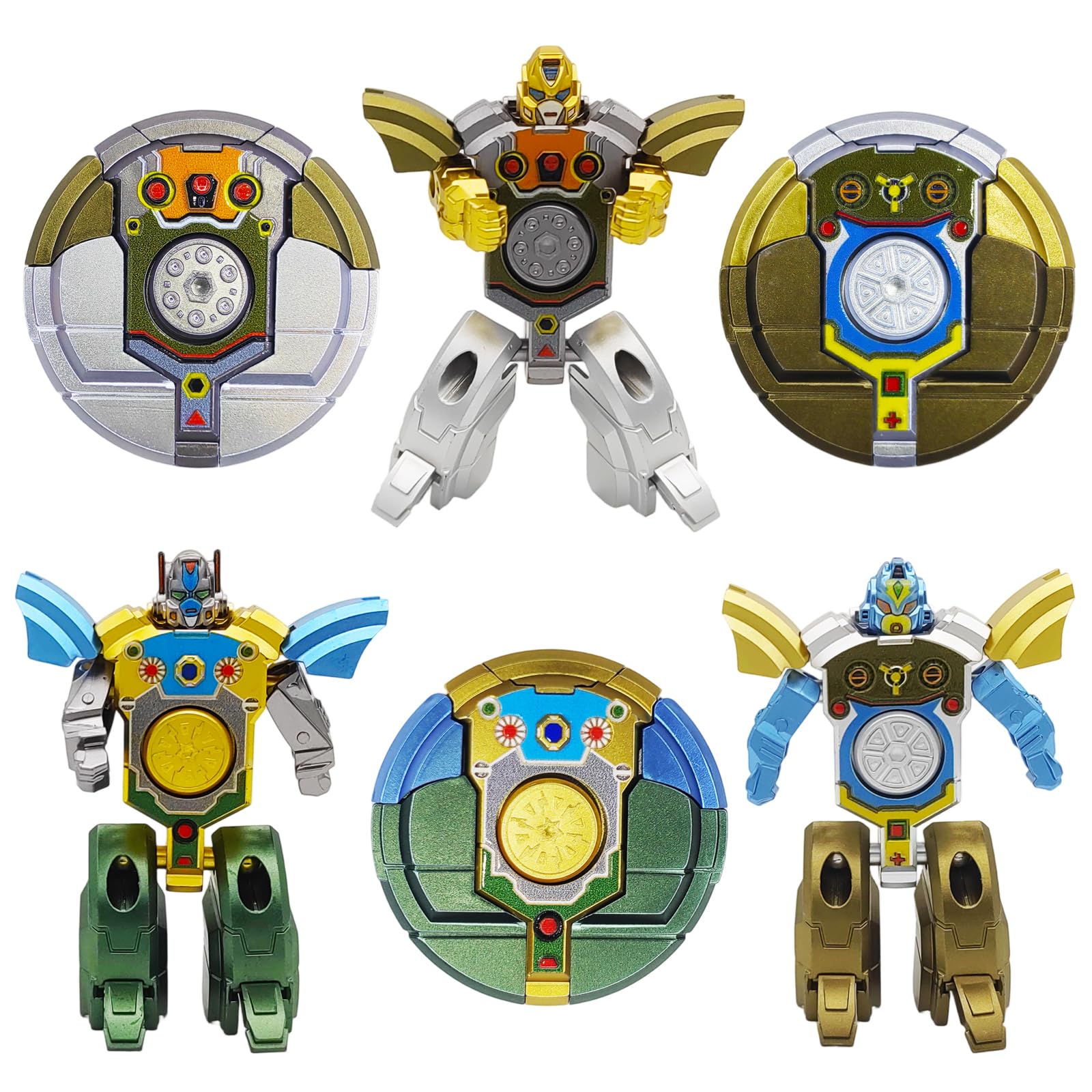 Salepo transformable fidget spinner in robot mode, gold color for focused play