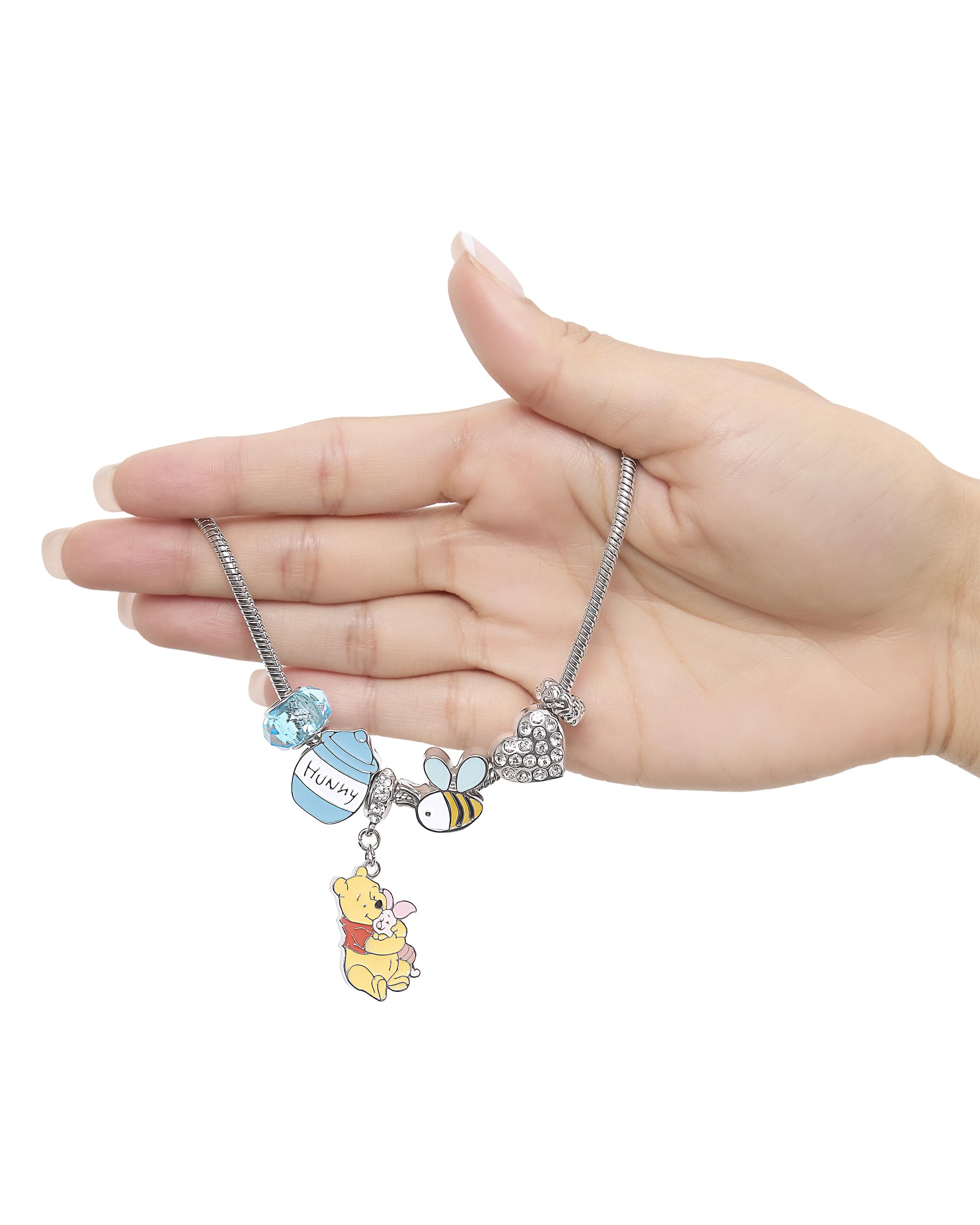 SALLY ROSE Pooh Piglet hugger dangle charm on Winnie the Pooh bracelet