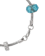 SALLY ROSE silver heart charm with rhinestones for sparkle