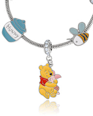 SALLY ROSE studded silver slider charm for adjustable shine