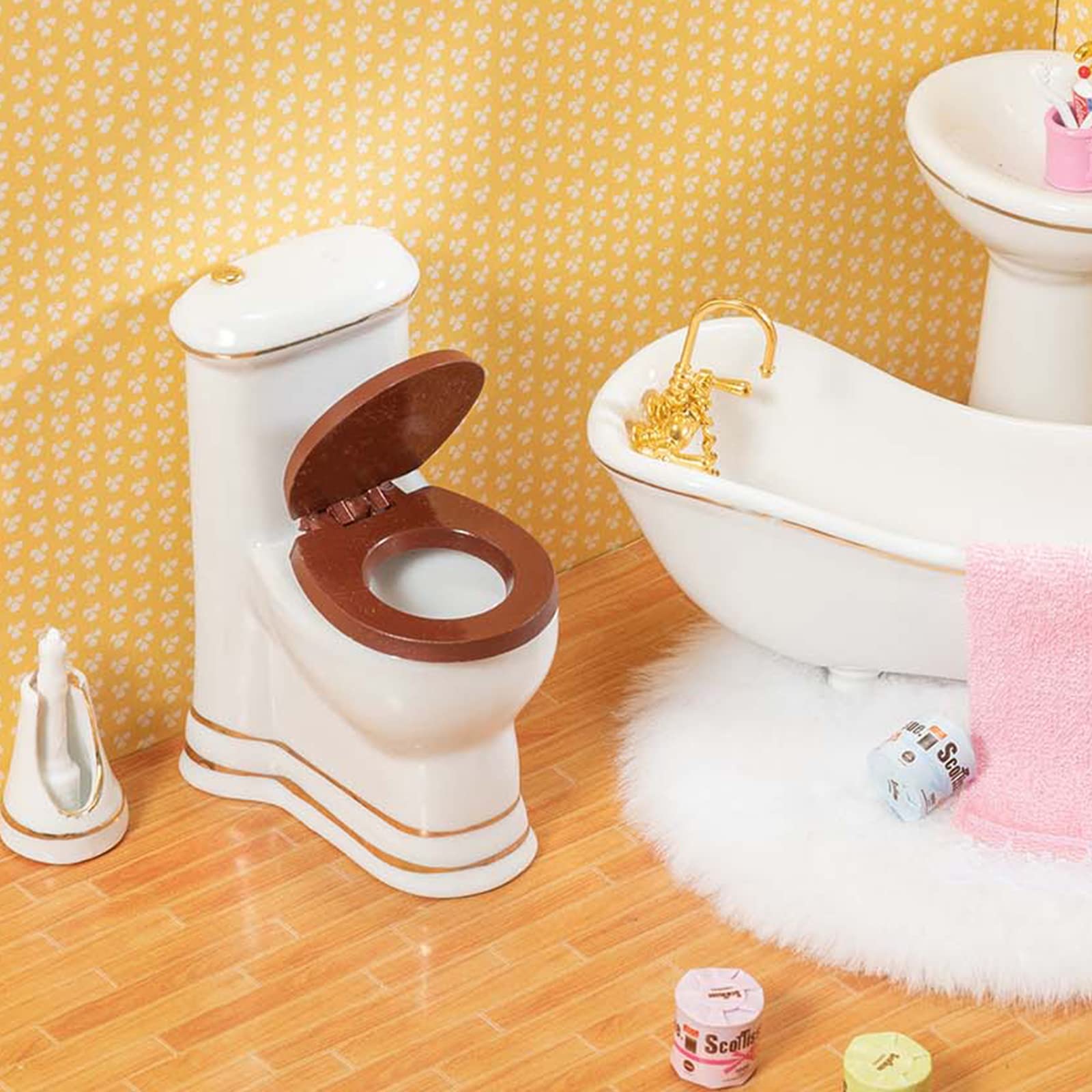 SAMCAMI washbasin for 1:12 scale realism in dollhouse bathrooms.