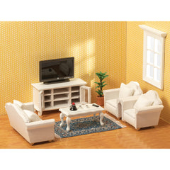 SAMCAMI white coffee table enhances dollhouse coffee moments and display layouts.