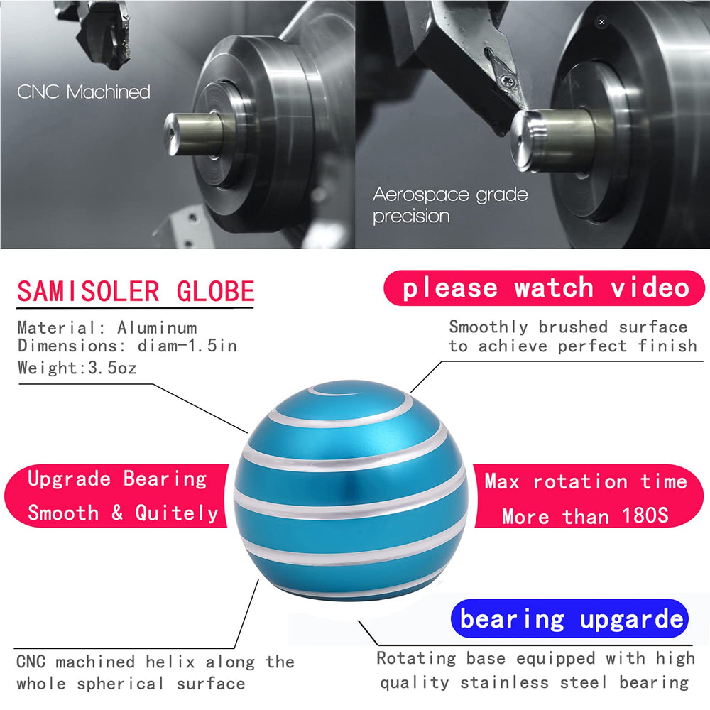 Samisoler CNC-machined aluminum spin with smooth motion for calm concentration