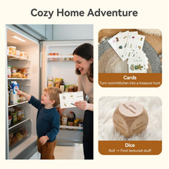 Samonyed sensory dice add tactile prompts for beginner scavenger challenges.