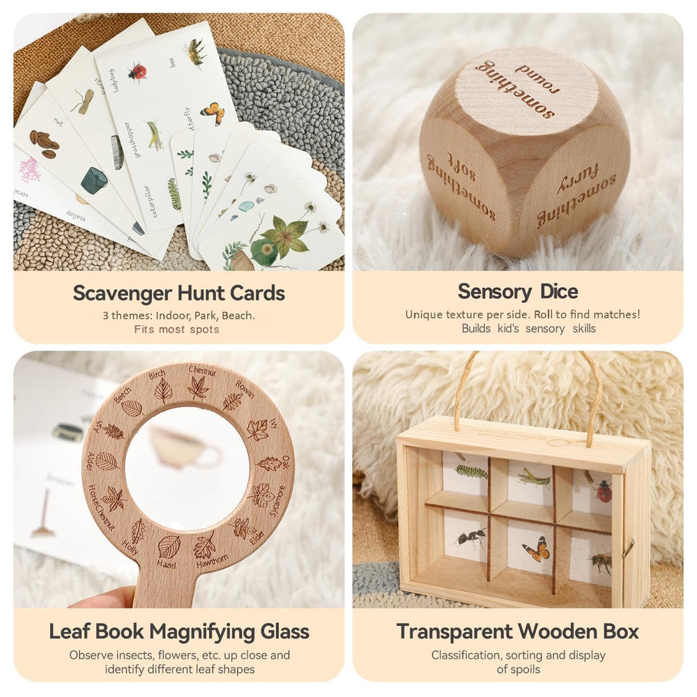 Samonyed wooden storage box with dividers for sorted keepsakes.