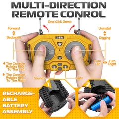 Samtop excavator toy supports hand-eye coordination and engineering curiosity during play.