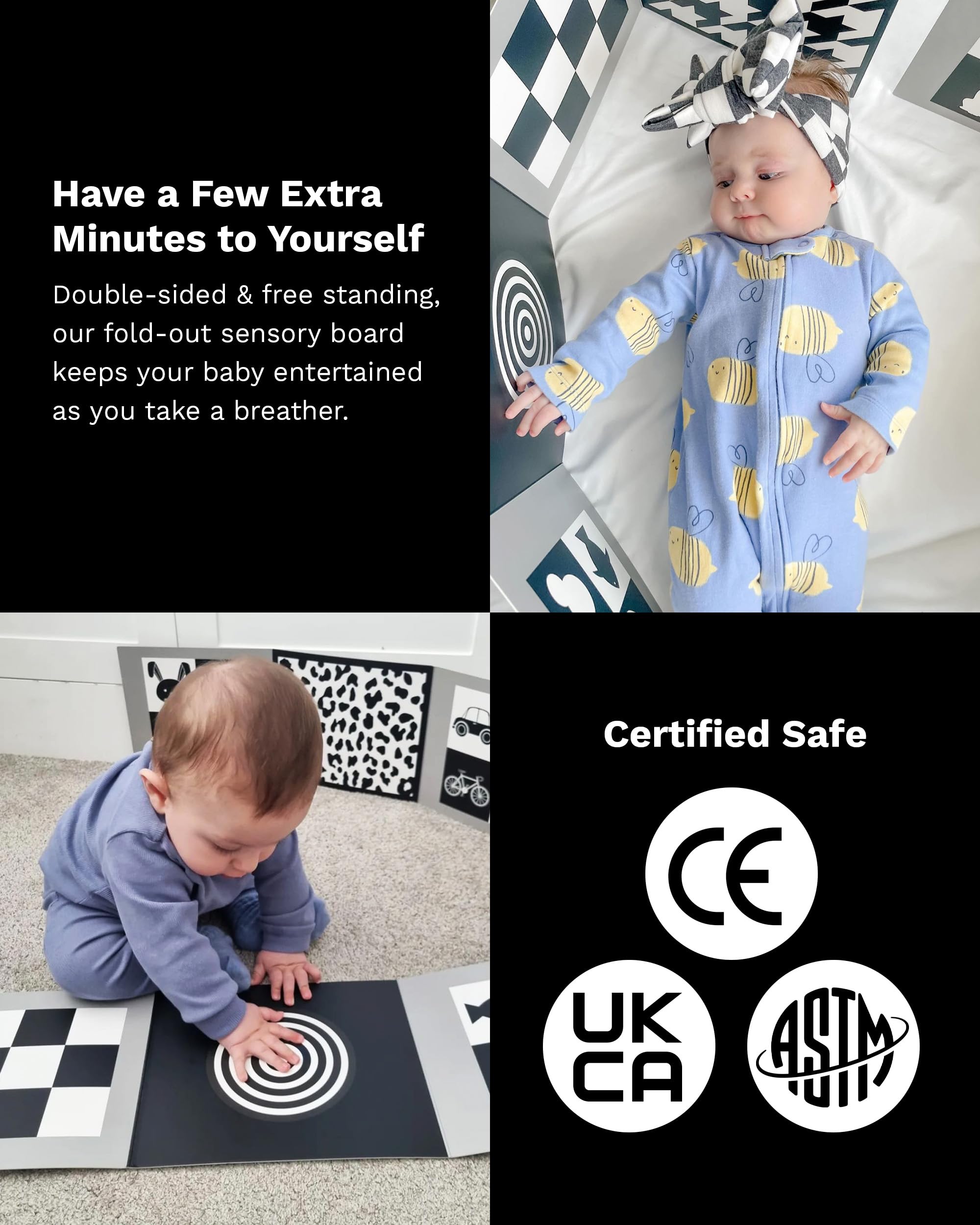 Samuel Sensory safe, durable 700 GSM card with rounded corners for gentle handling.