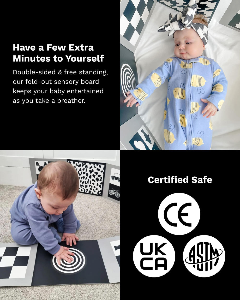 Samuel Sensory safe, durable 700 GSM card with rounded corners for gentle handling.