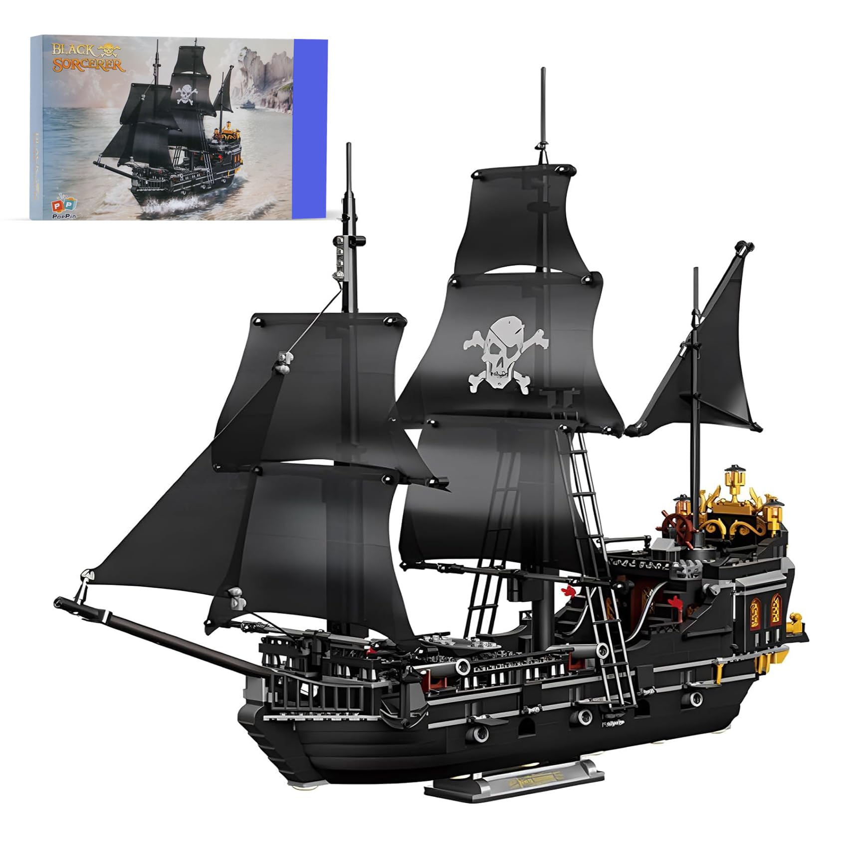 SAMYBLOCKS Pirate Ship exterior detail for an eye-catching display.