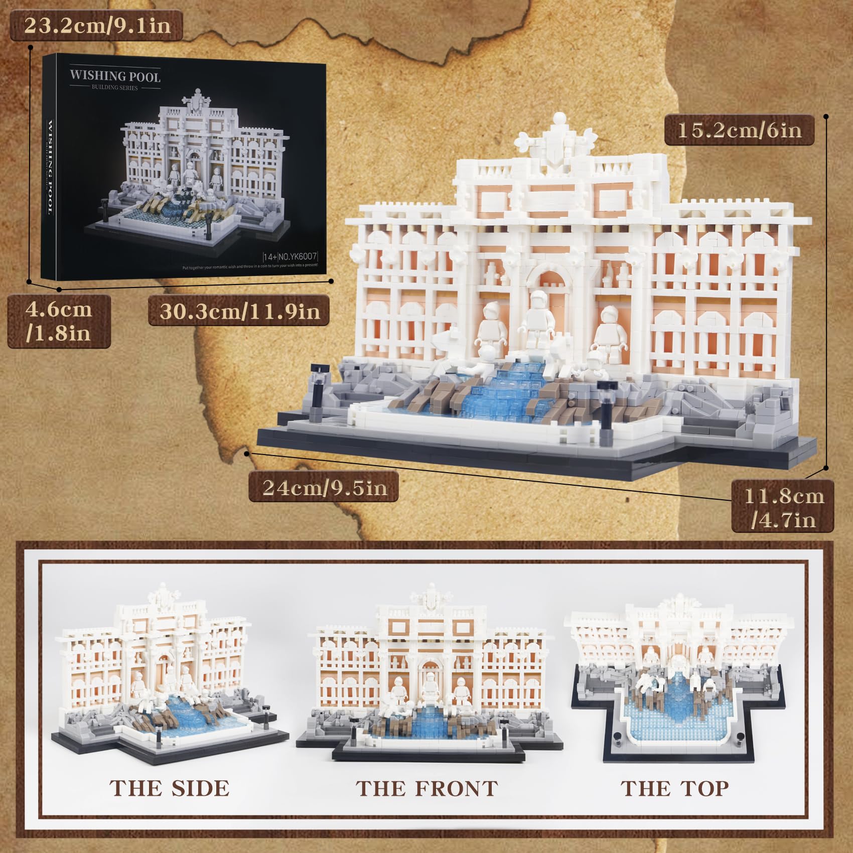 SAMYBLOCKS Roman landmark model collection shown in miniature form.