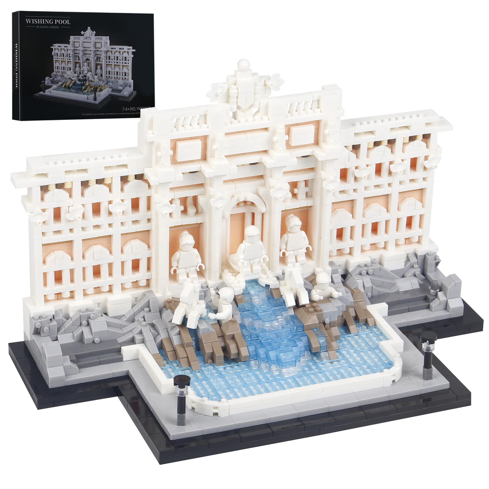 SAMYBLOCKS Trevi Fountain assembly detail for a striking home display.
