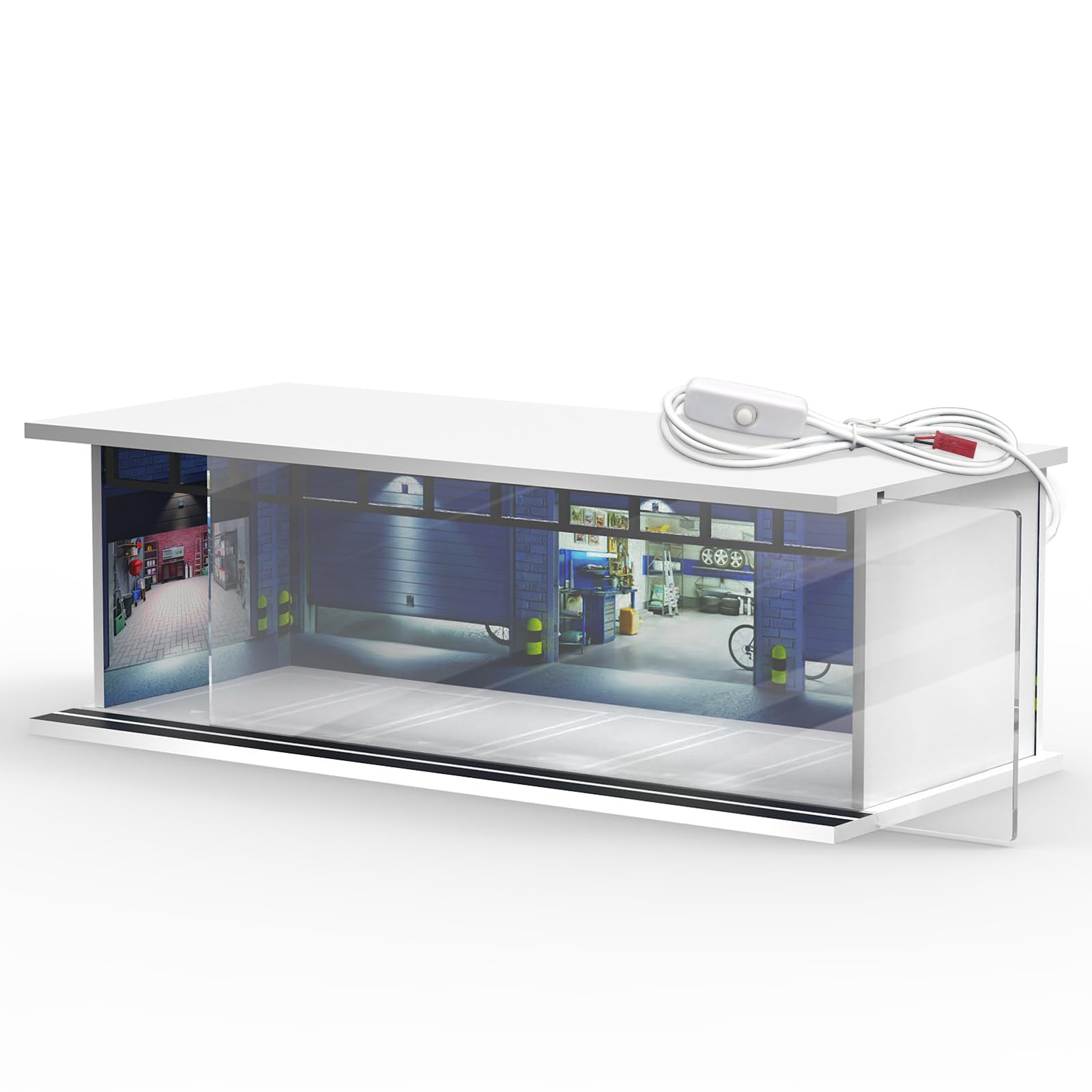SAMYUCHO 1/64 diecast display case with LED light on top for vibrant car showcases