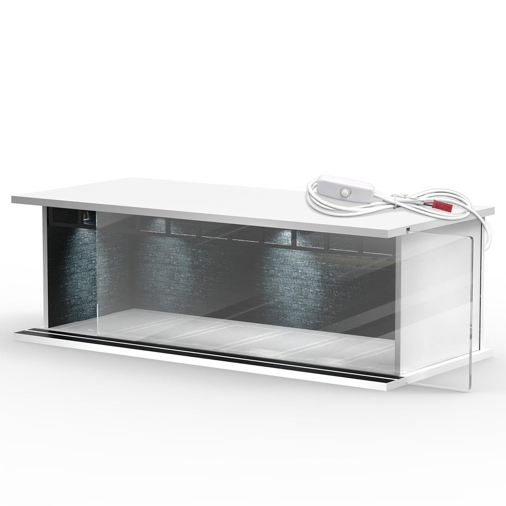 SAMYUCHO 1/64-scale diecast display case with LED light enhances display ambience