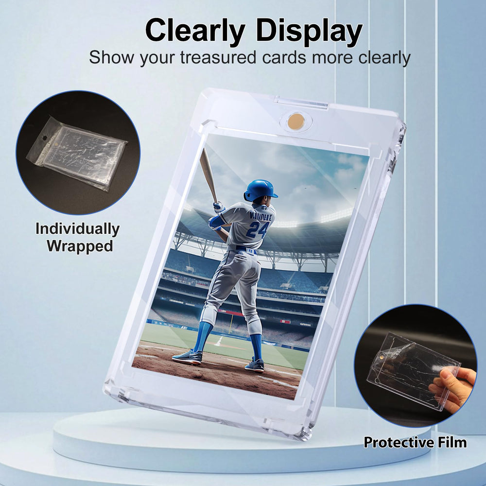 SAMYUCHO crystal-clear display case highlighting artwork while protecting surfaces.