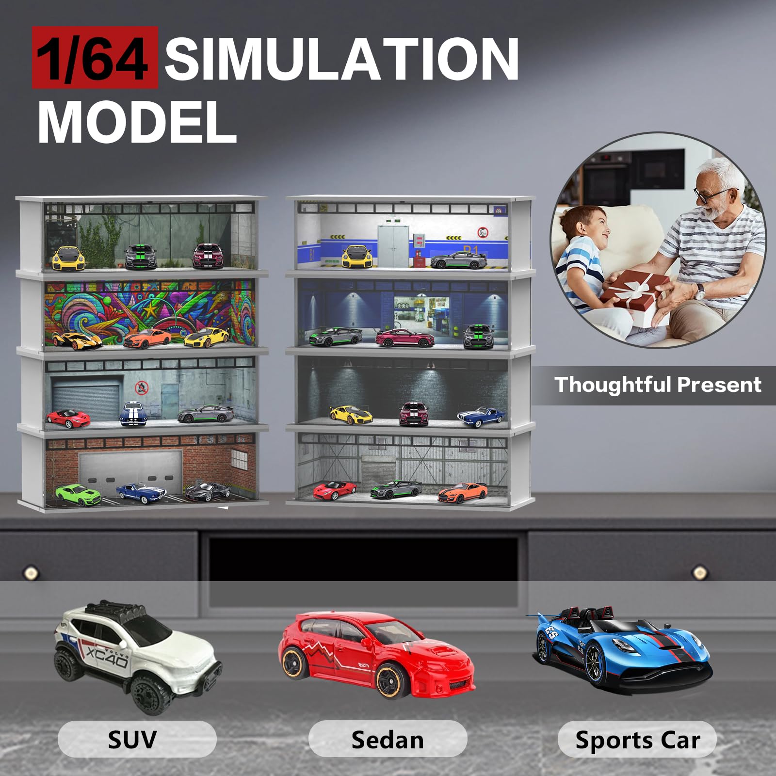 SAMYUCHO gift-ready display setup for car enthusiasts and collectors