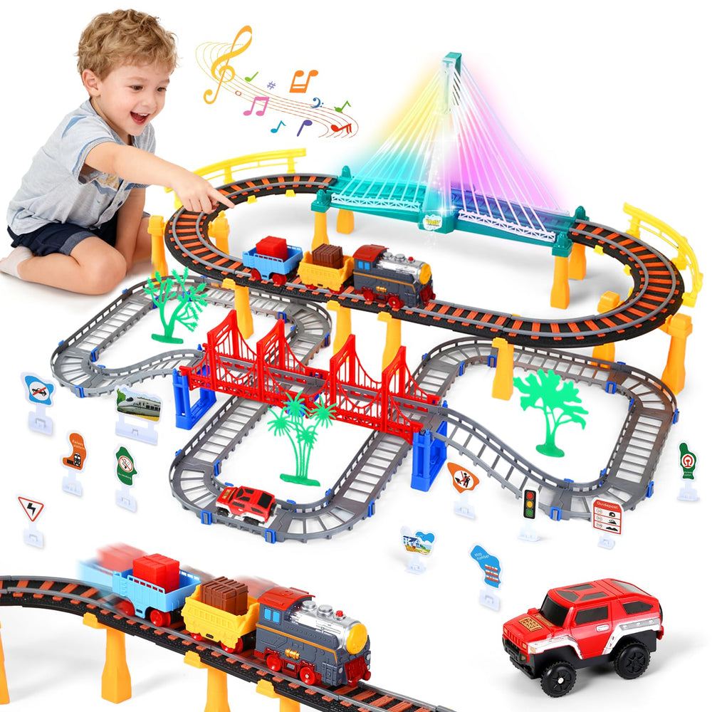 SANANT 2in1 tracks train set for imaginative play and endless layout ideas.