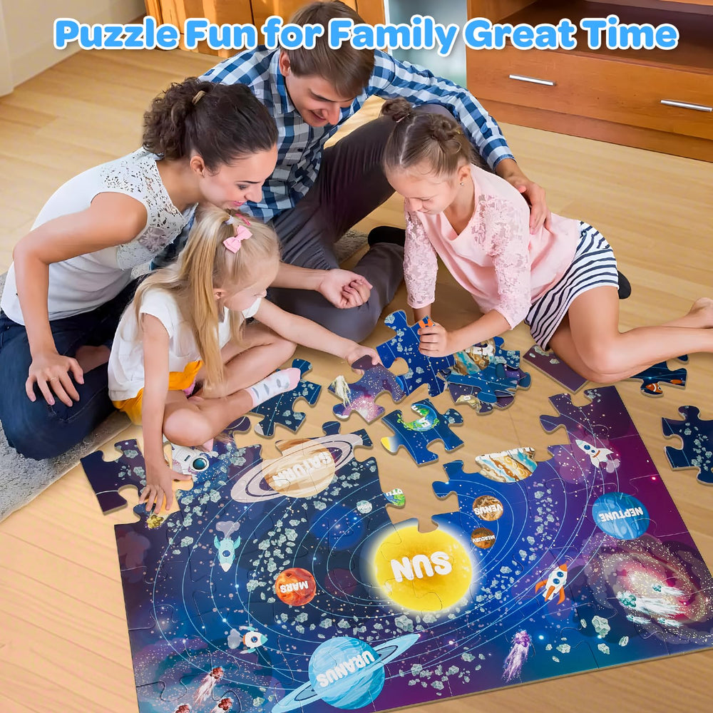 SANANT Jumbo Solar System Floor Puzzle uses bright, fade-resistant colors for lasting play.