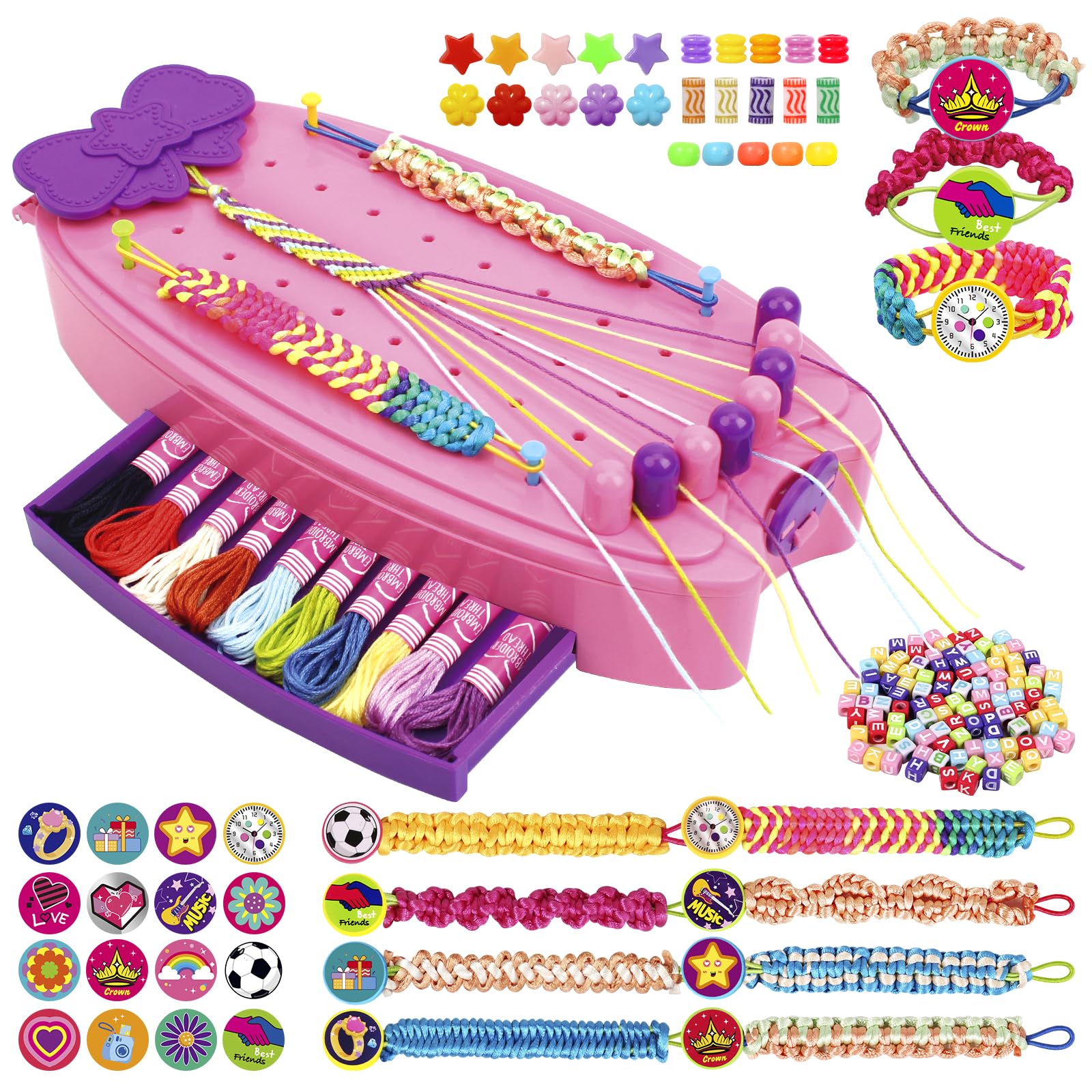 SANANT friendship bracelet kit portable knitter keeps crafts organized for on-the-go creativity