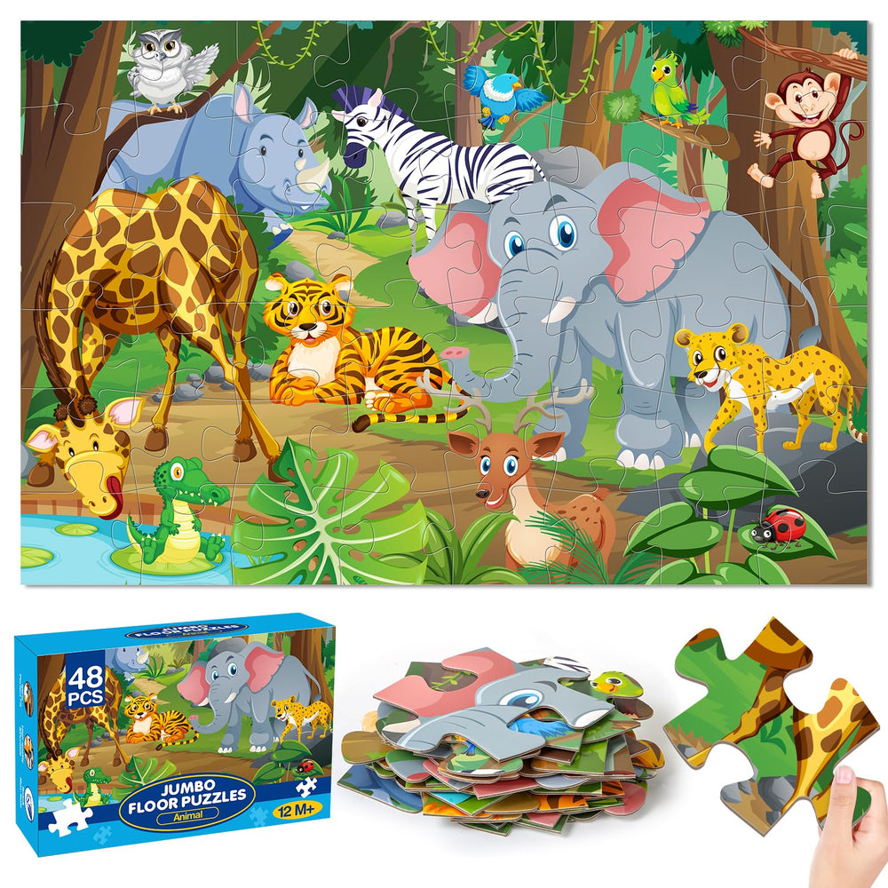 SANANT Jumbo Floor Puzzle with a colorful animal scene for collaborative family play