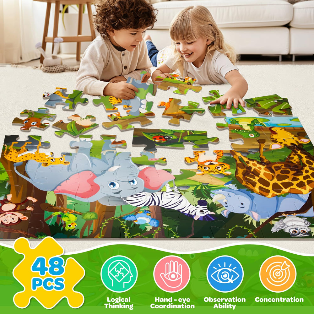 SANANT Jumbo Floor Puzzle pieces have kid-friendly edges for safe handling on the floor