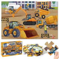 SANANT jumbo floor puzzle construction vehicles scene promotes collaborative play and imaginative problem solving