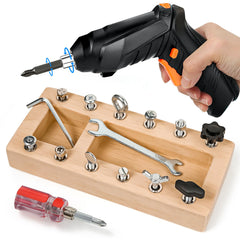 SANANT Montessori screwdriver board with electric drill for hands-on learning and play
