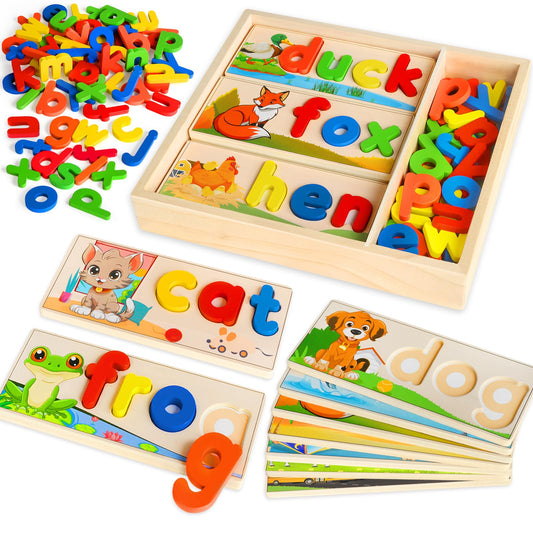 SANANT See and Spell letters on CVC cards encourage early literacy through hands-on play