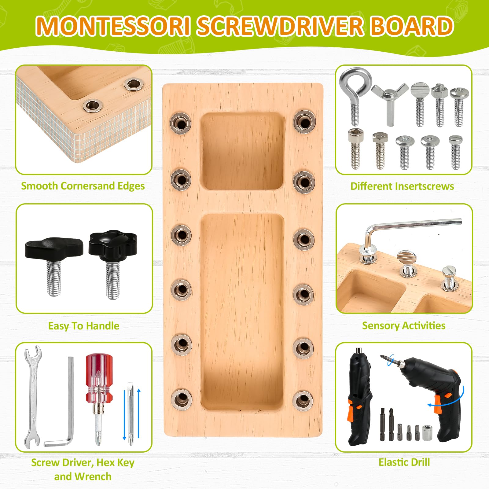 SANANT wooden tools with textured handles to improve grip and control