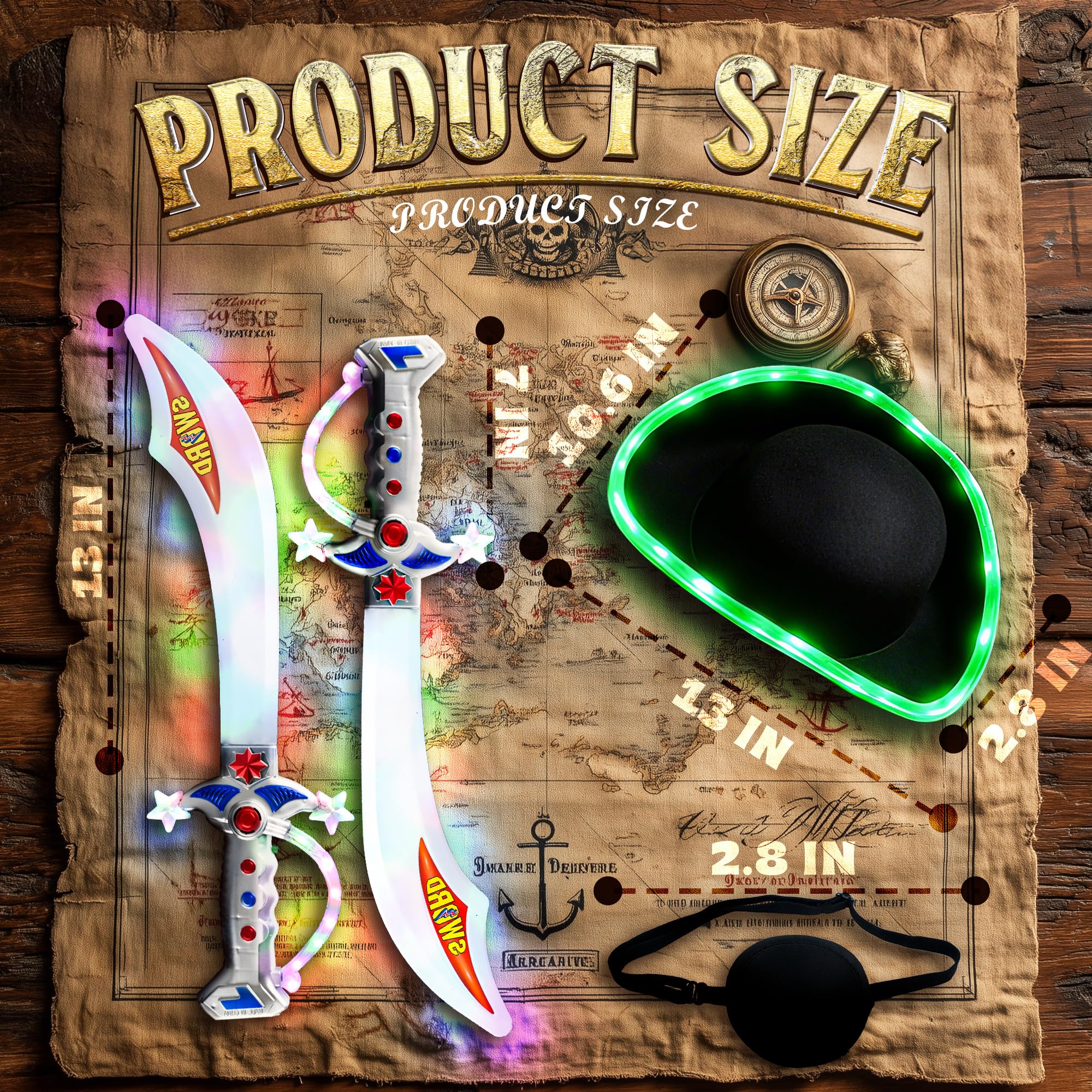 SANCO pirate sword LED glow in action for colorful role-play fun