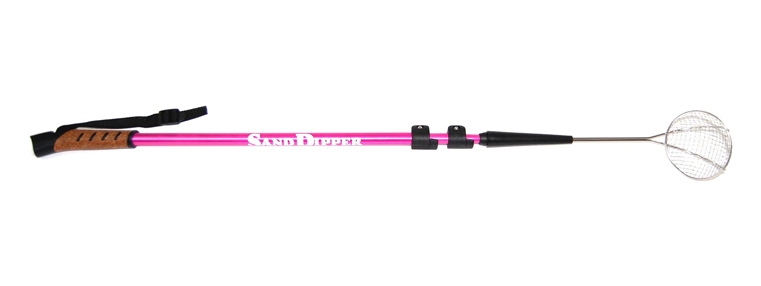 Sand Dipper pink aircraft-grade aluminum pole resists corrosion at the shore.