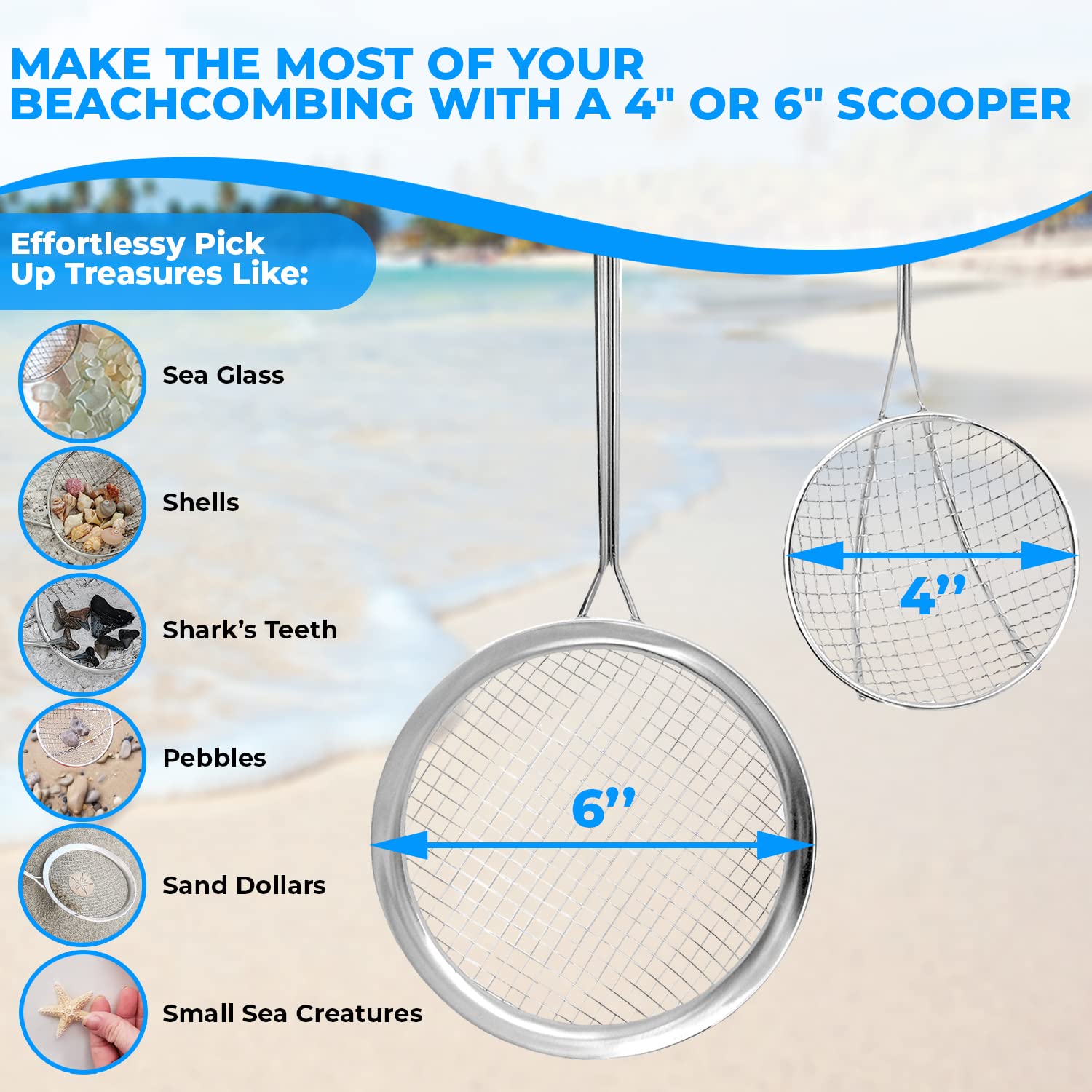 Sand Dipper wrist strap keeps the tool secure on windy shores