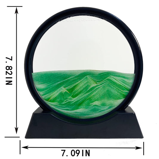 SANDCLE green sandscape with 360 rotation offering soothing visuals for work breaks.