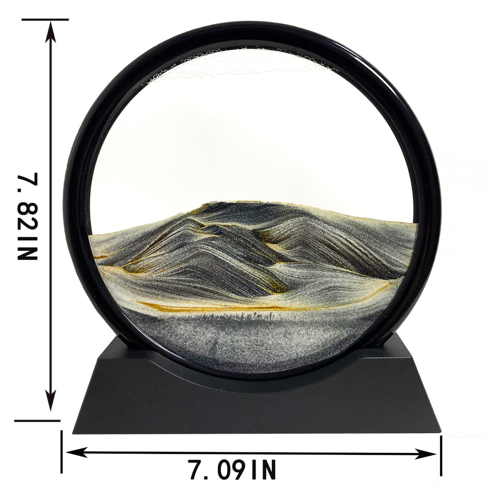 SANDCLE moving sand art 7-inch 360-rotation view enhances focus at the desk