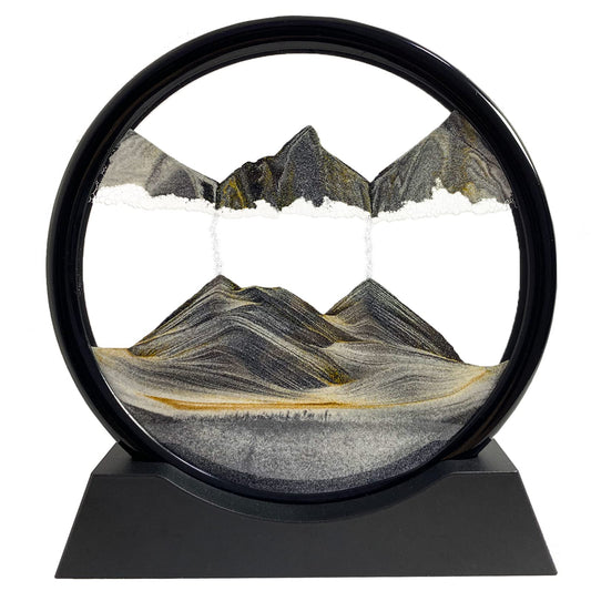 SANDCLE moving sand art 7-inch deep-sea sandscape in glass frame for desk relaxation