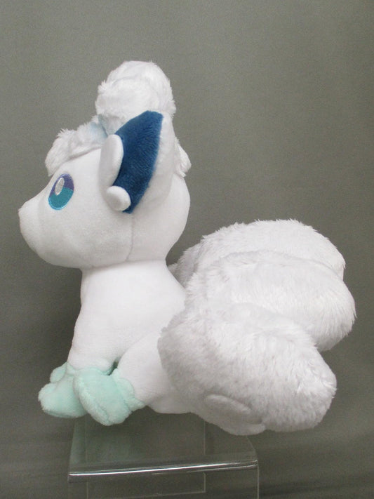 Sanei Alolan Vulpix plush 7-inch front view, display-ready for shelves