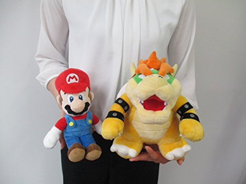 Sanei Bowser plush side view highlighting soft texture for cozy hugs.
