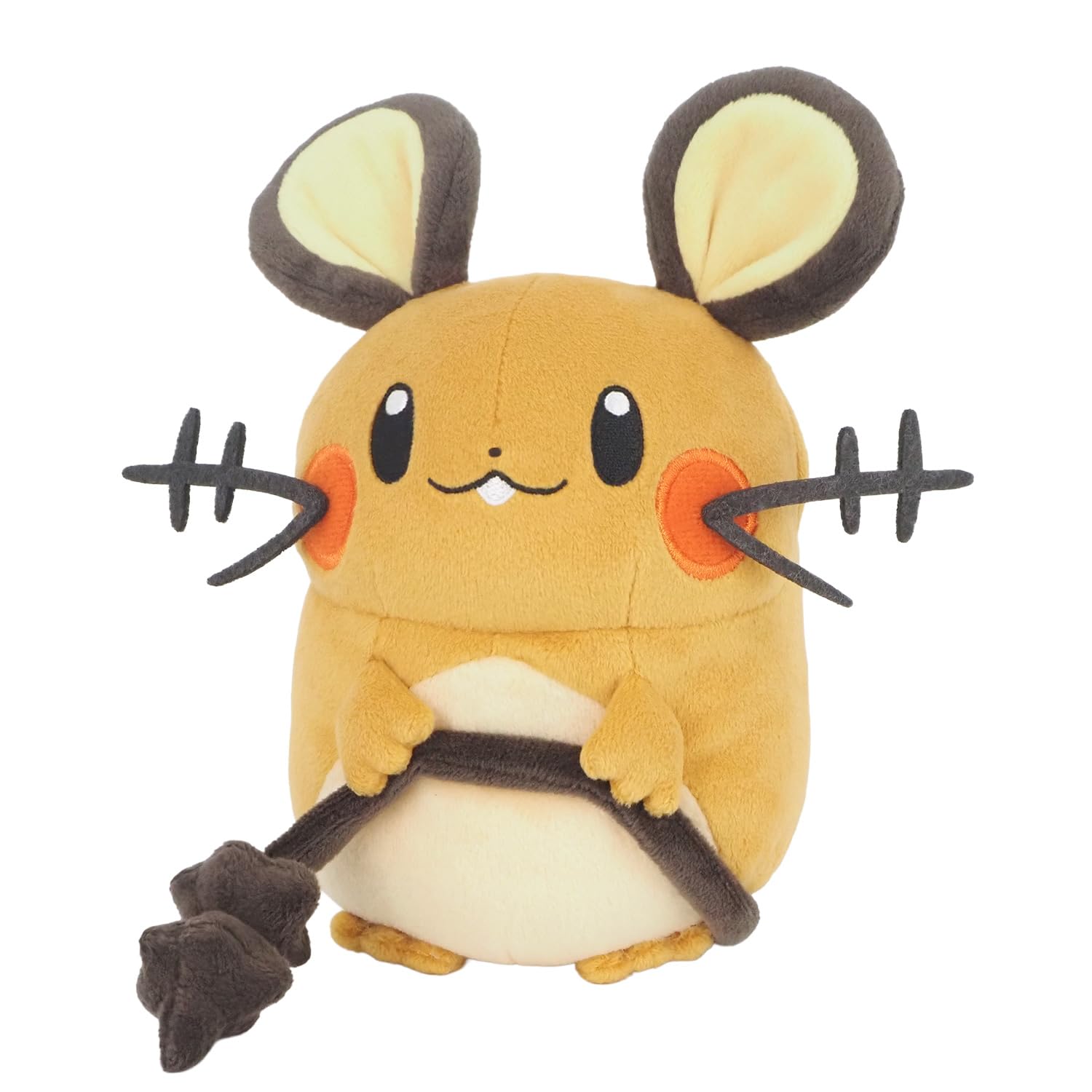Sanei Dedenne belly-yellow plush, 7in, a charming desk companion.
