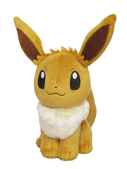 Close-up of Sanei Eevee plush brown fur and cream collar