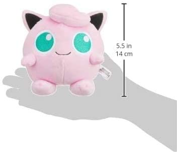 Sanei Jigglypuff plush face close-up with blue eyes for display or cuddle.
