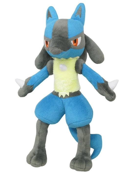 Sanei Lucario All Star 12-inch plush front view for display or cuddling