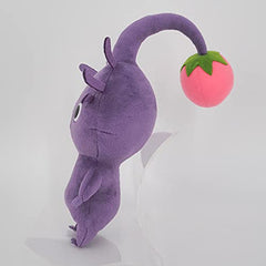 Sanei Pikmin All Star Purple Pixin plush in hand, portable and easy to carry