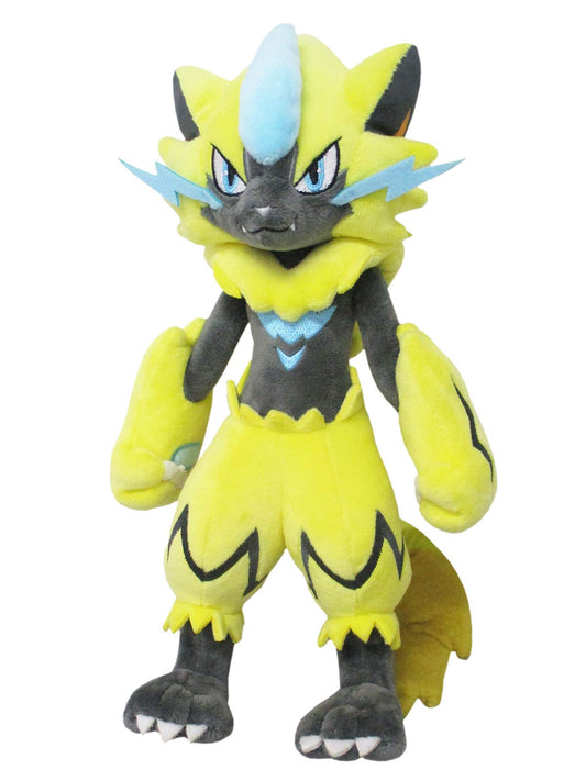Sanei Pokemon Zeraora 11-inch plush, front view, ideal for cuddling and display