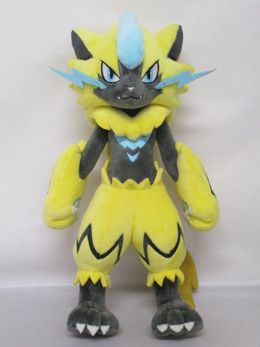 Sanei Pokemon Zeraora 11-inch plush, side profile, great for shelf display