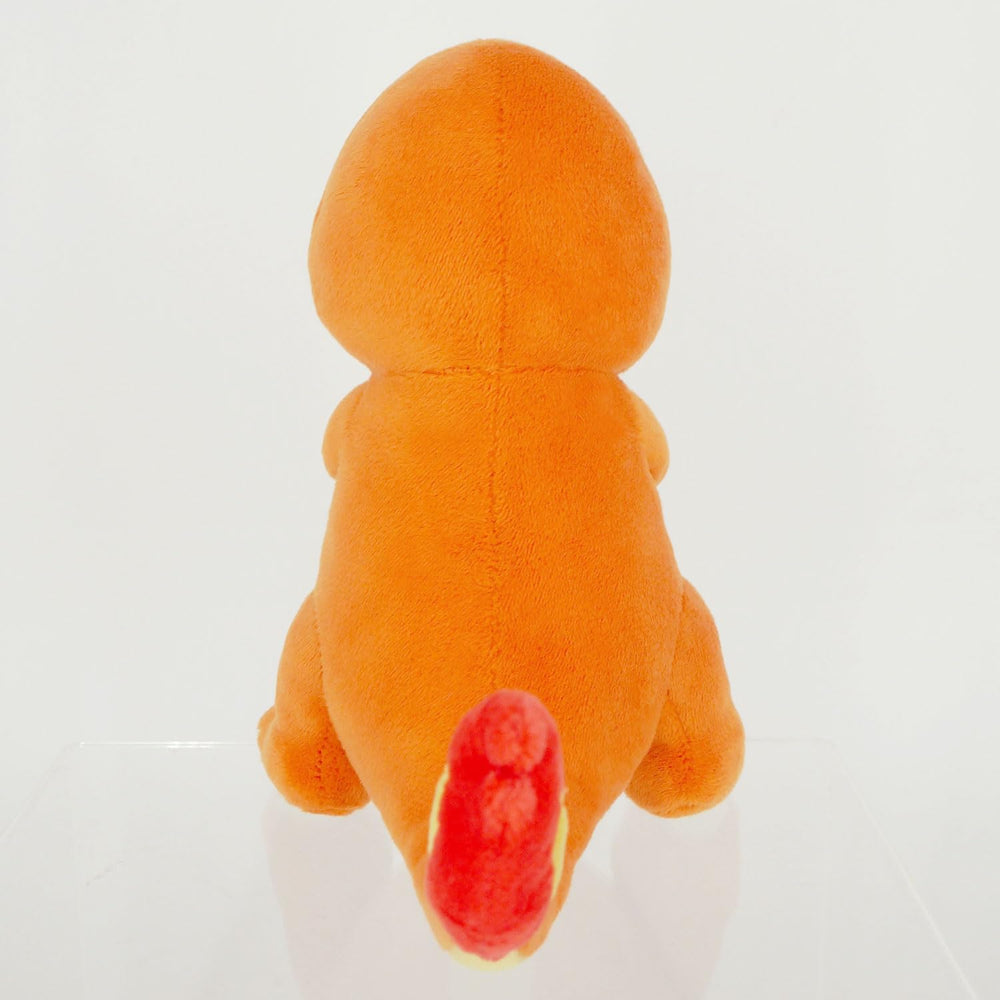 Sanei Charmander plush fabric texture close-up showing stitching quality.