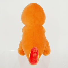 Sanei Charmander plush fabric texture close-up showing stitching quality.
