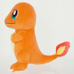 Sanei Charmander plush tail flame detail highlighting authentic flare.