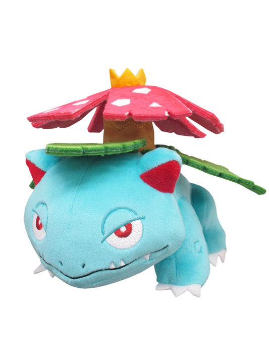 Sanei Venusaur plush front view, a cute display piece for Pokemon fans.